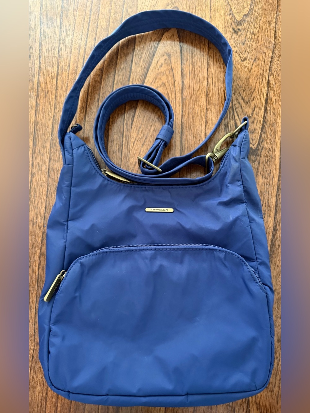 Travelon Blue Compact Crossbody Bag for Women